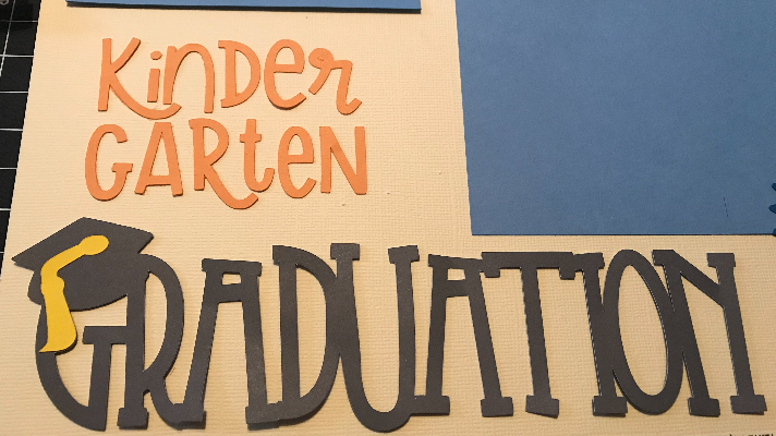 Cricut scrapbook page for kids school graduation ceremony 