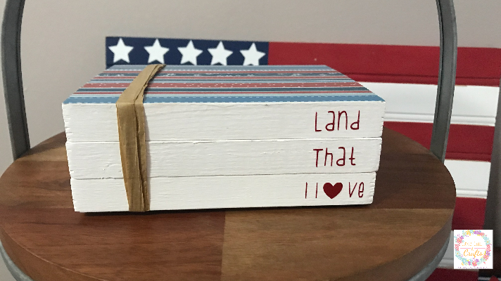 DIY Wooden Patriotic Book Stack