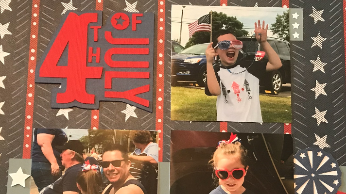 Easy 4th of July Scrapbook Page with Cricut