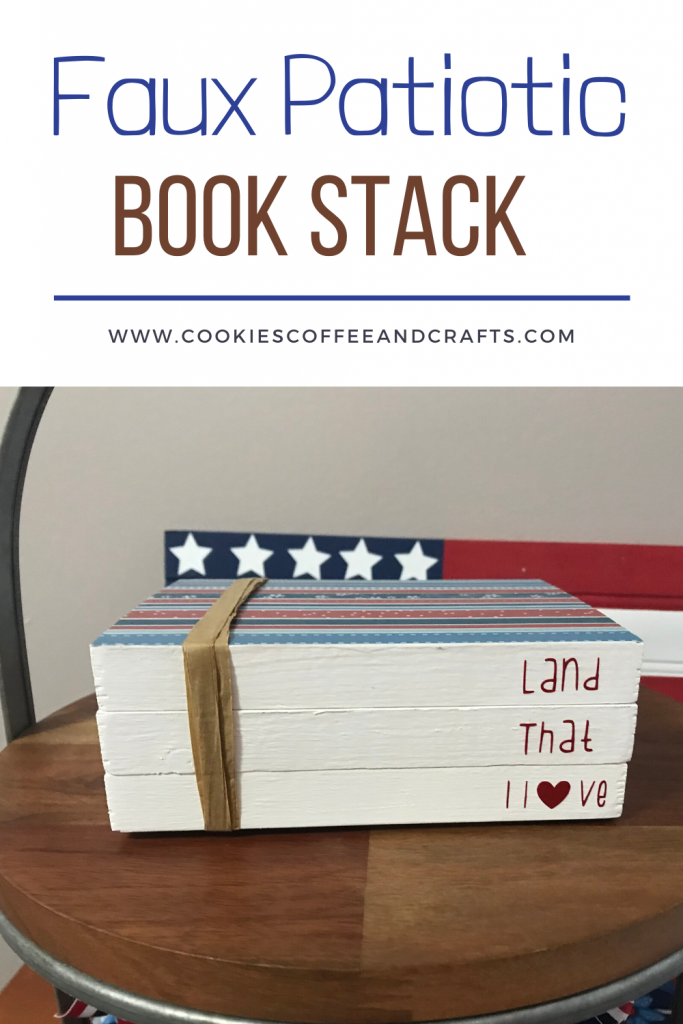 Faux Patriotic Book Stack