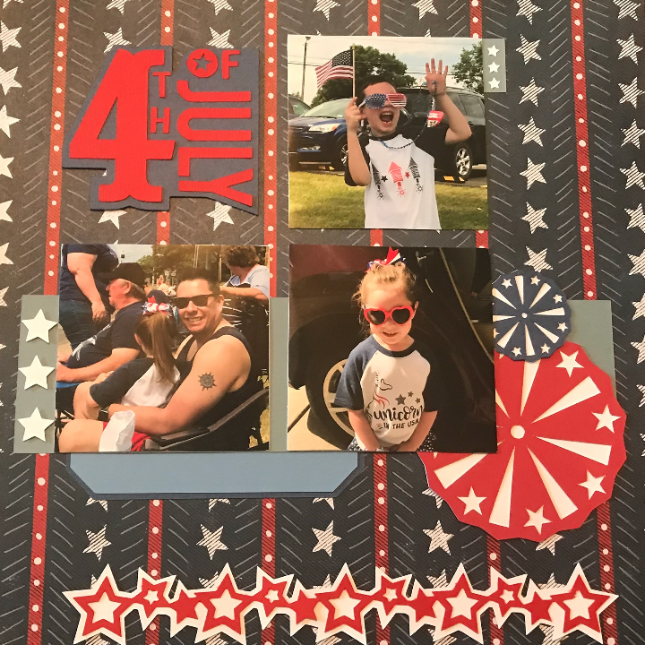 4th of July Scrapbook Page (free with Cricut)