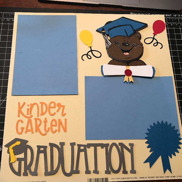 Kindergarten Graduation Scrapbook Layout with Cricut 