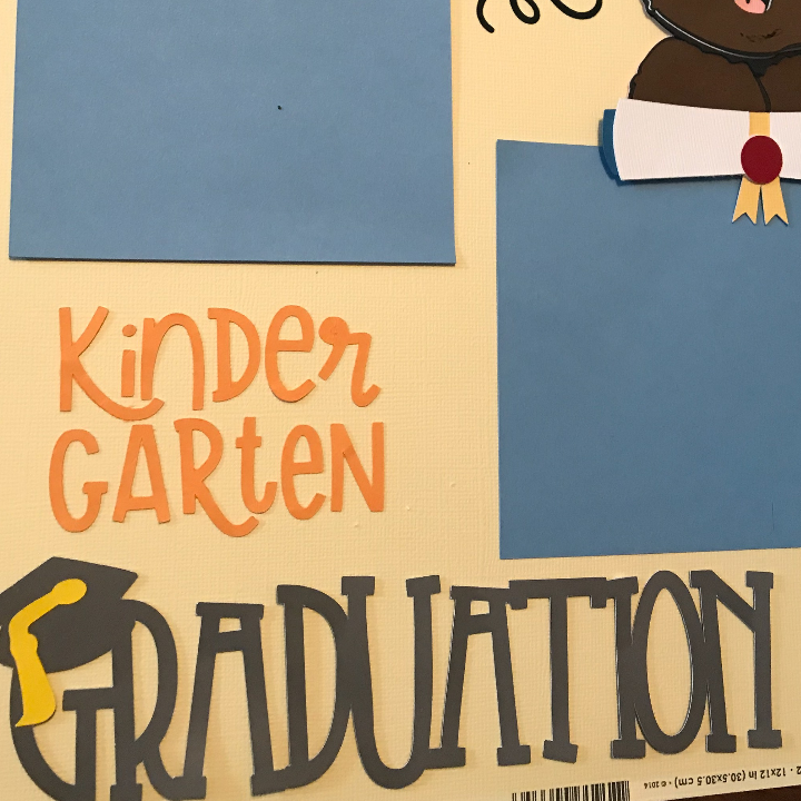 School Graduation scrapbook layout with Cricut