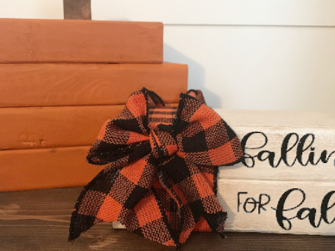 DIY Fall 2x4 Wood Book Stack Craft Idea