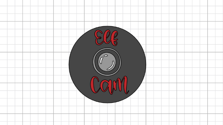 Elf Cam design for a Cricut Christmas ornament with a mason jar lid 