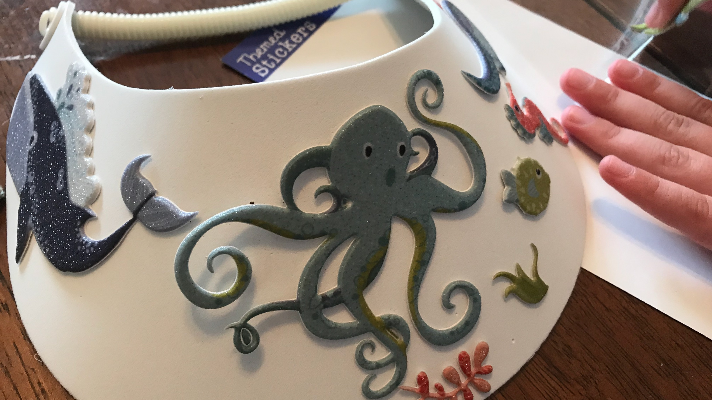 Kids ocean themed sun visor craft for summer camp