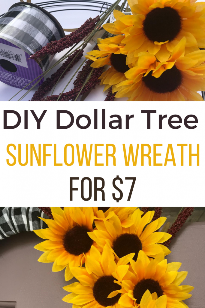 DIY Dollar Tree Sunflower Wreath for $7