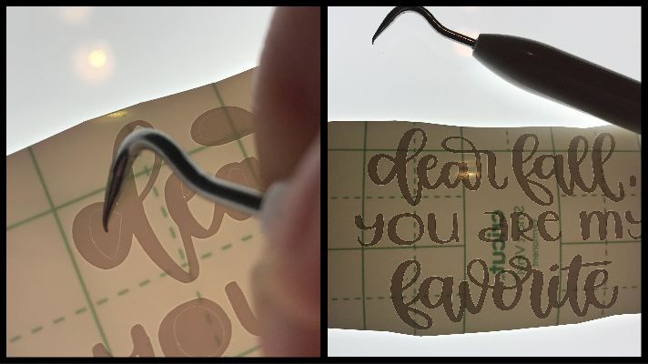 Weeding the Cricut Joy Smart vinyl