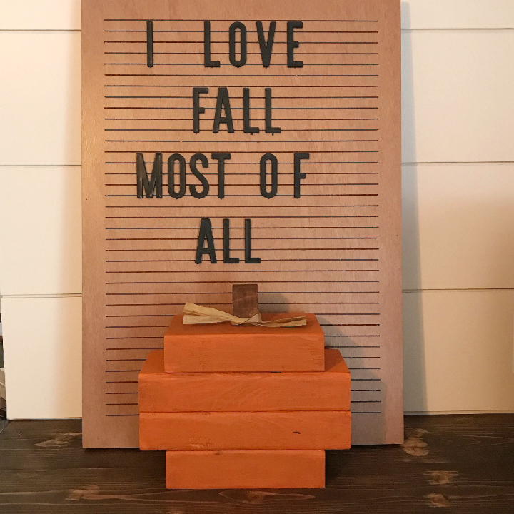 2x4 fall craft to make a pumpkin 