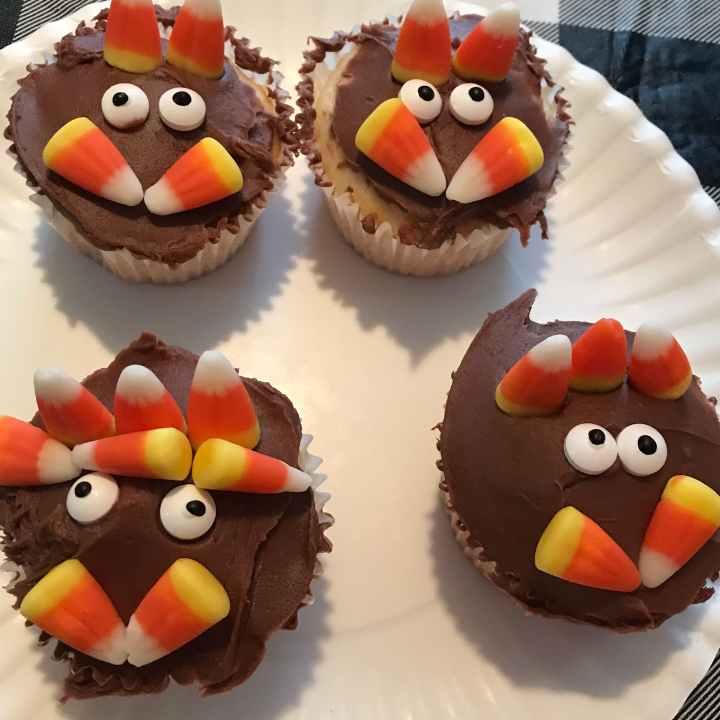 Candy Corn Turkey Cupcakes with Kids