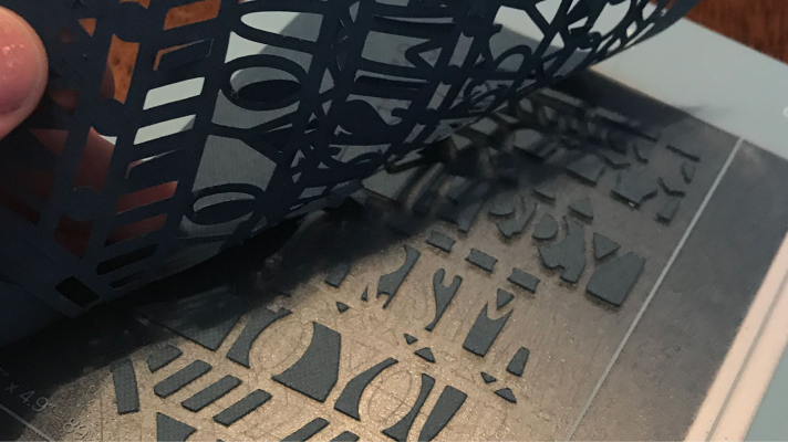 Removing the Christmas Insert Card from the Cricut Joy card mat