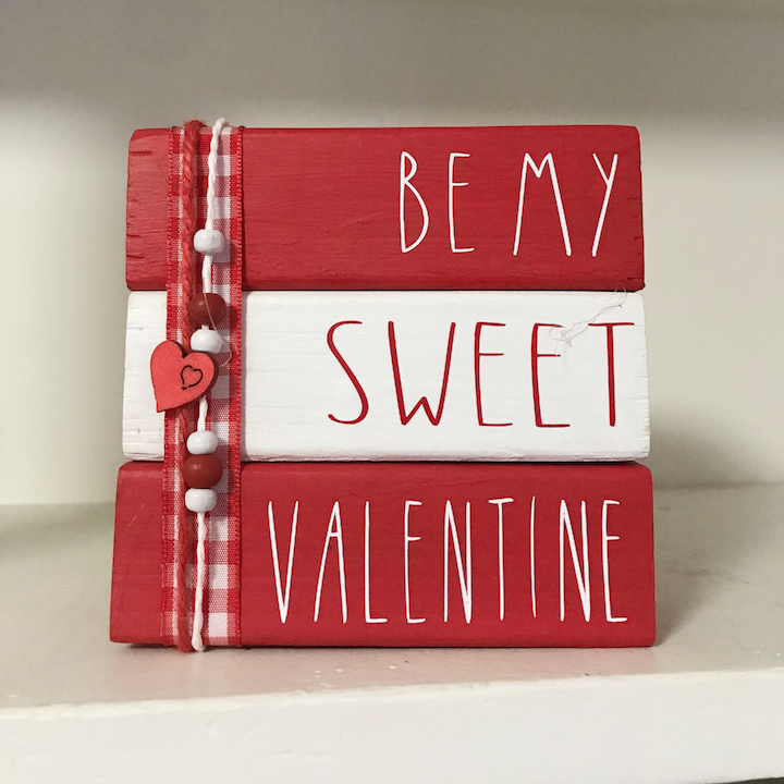 Faux Valentine Mini Book Stack