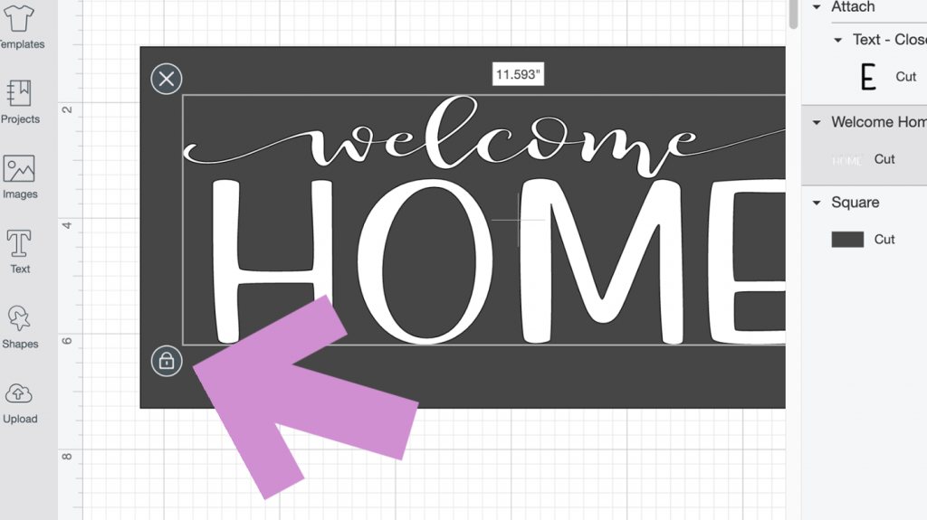 Click the lock image to change the size of the svg