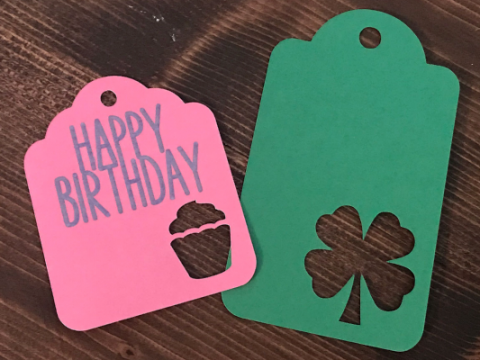 Gift tags made with the Cricut Joy App on the iPhone