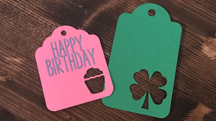 Gift tags made with the Cricut Joy App on the iPhone
