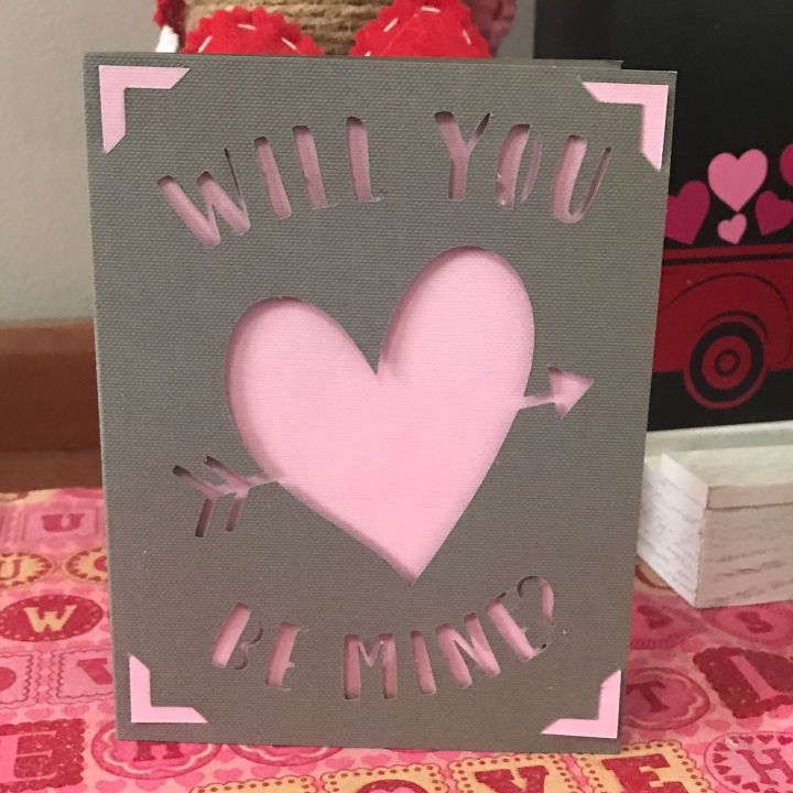 Insert card made with the card mat, Cricut Joy and the Cricut Joy App