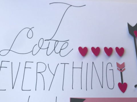 Love scrapbook page with Cricut