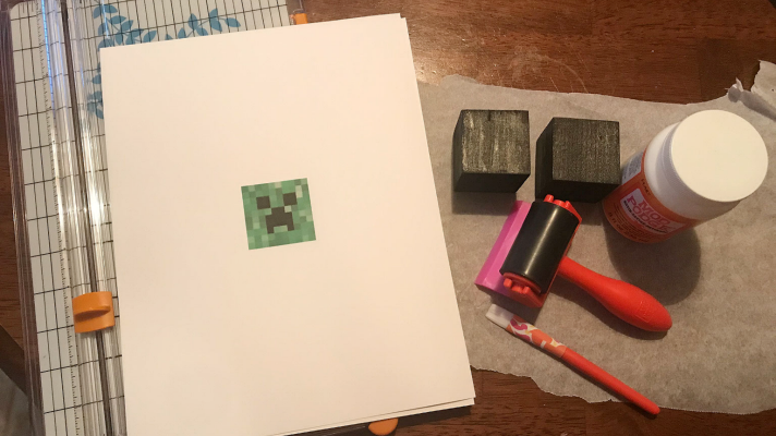 Minecraft Creeper Face 4 X 4 Painting