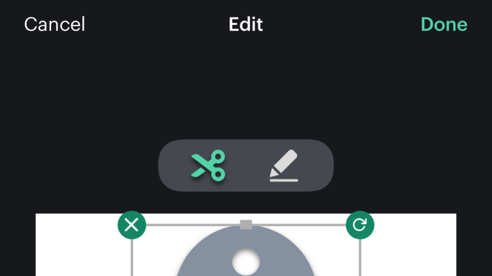 Size the gift tag then tap done