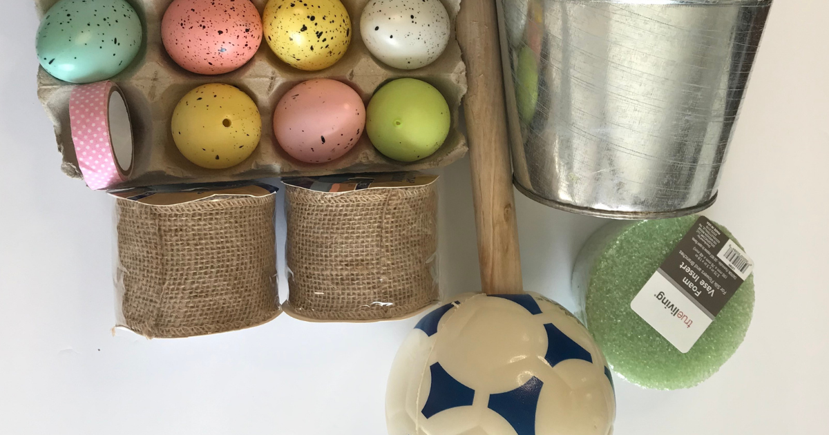 Dollar Store Supplies for Easter egg Centerpiece 