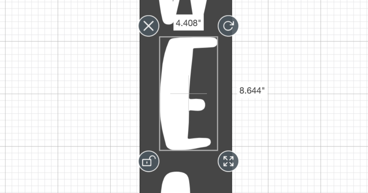 Adding the letters to the vertical welcome sign with Cricut