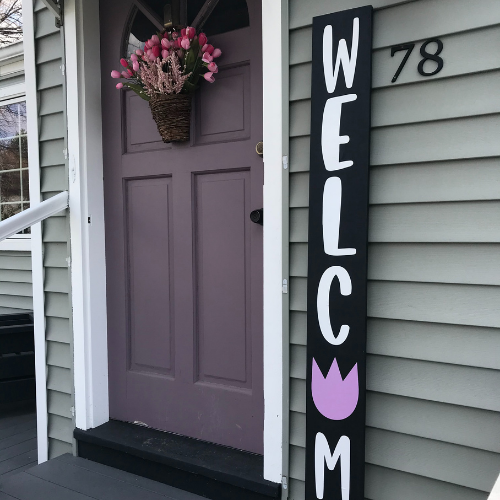 Simple Vertical Welcome Sign with Cricut Joy