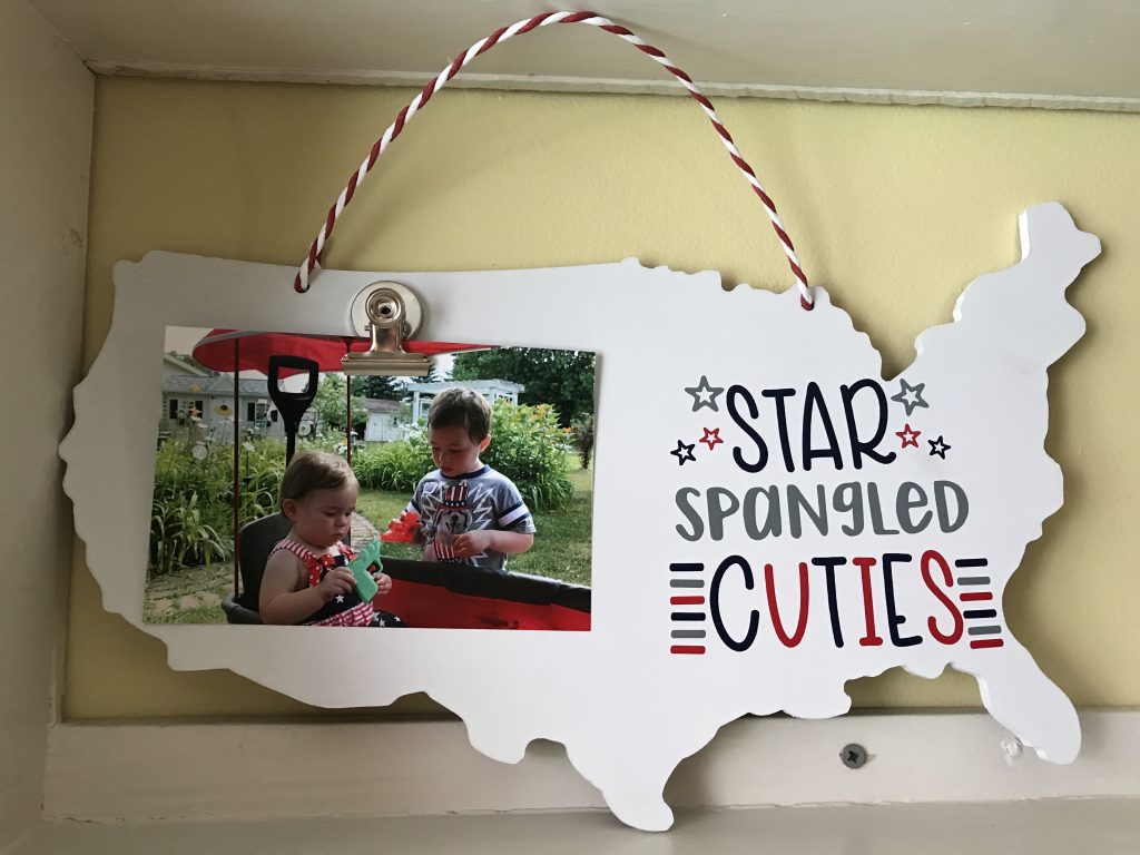 4th of July picture frame with Cricut