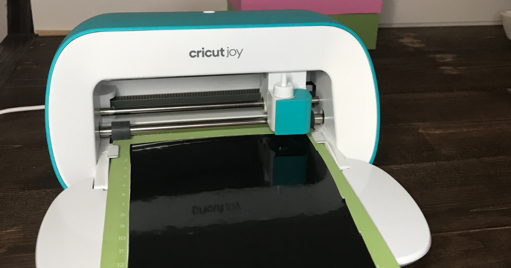 Cricut Joy cutting the vinyl for the Dollar Tree Sign