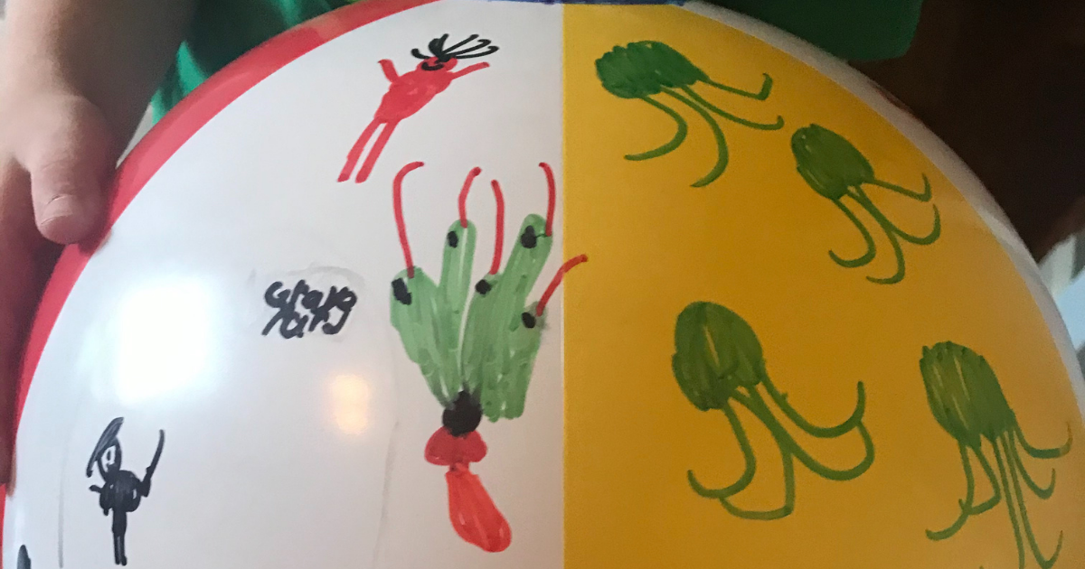 Easy School Age Activity for Summer- Beach Ball Sharpie Craft