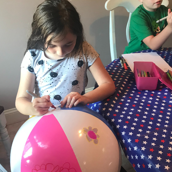 School Age Beach Ball Craft with Sharpies