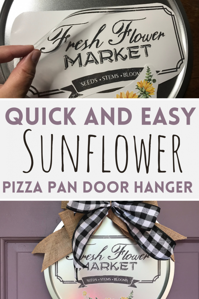 quick and easy sunflower pizza pan door hanger or sign