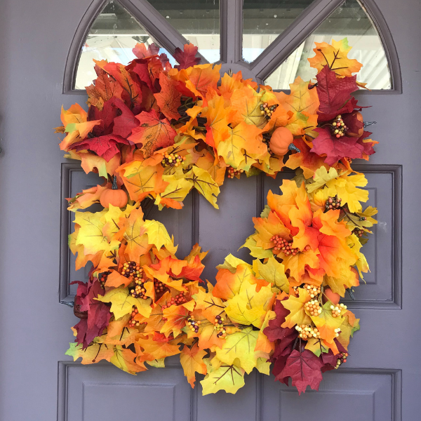 Easy DIY Fall Dollar Tree Wreath for your front door