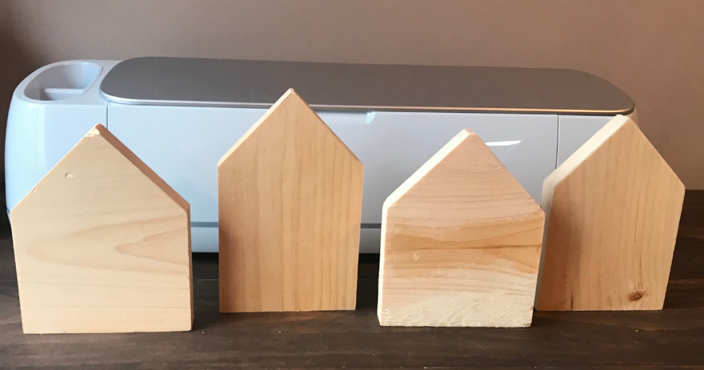 Using scrap wood to make Halloween block houses