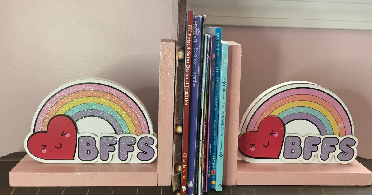 Cute DIY Rainbow Bookends From the Dollar Tree