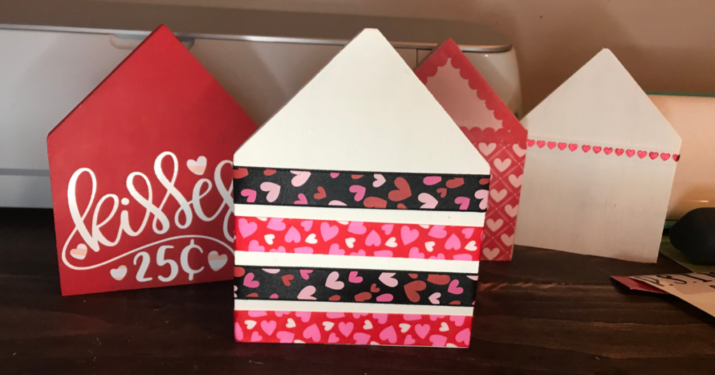 Mini Valentine House wrapped with ribbon