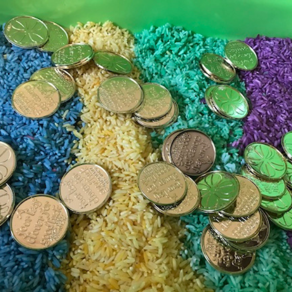 St. Patrick's Day Rainbow Sensory Bin for Kids