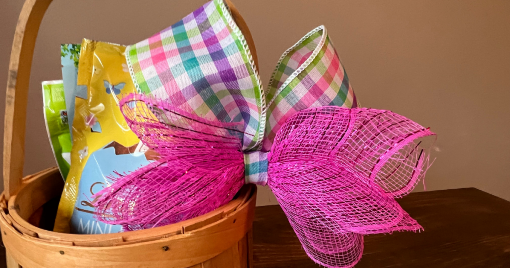 Easy Easter Bow DIY for basket 