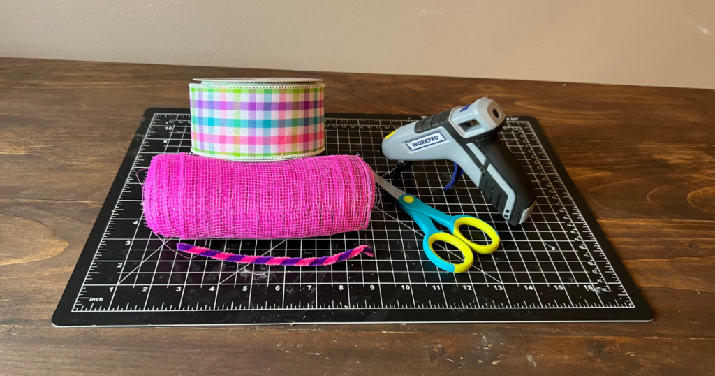 Supplies for Easter Basket Bow Tutorial 
