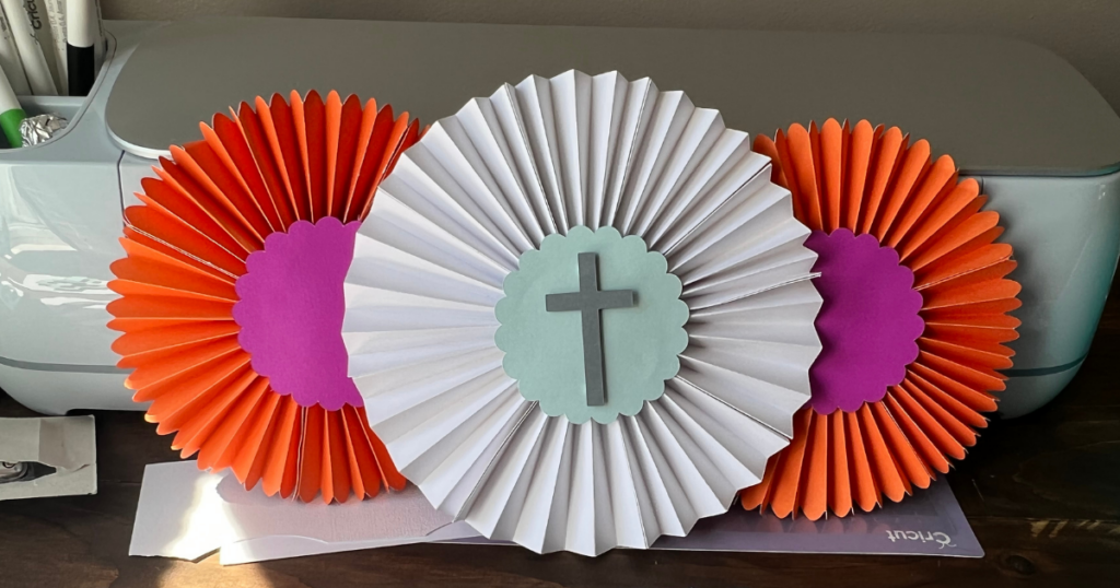 paper rosette with Cricut for party decor