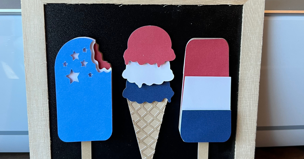 use 3d foam tape to give depth to the Cricut 4th of July Signs