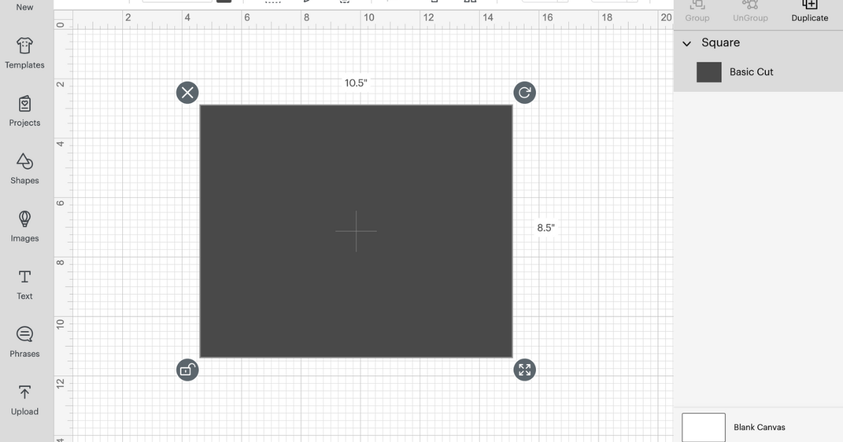 use a shape to create the sign base in Design Space