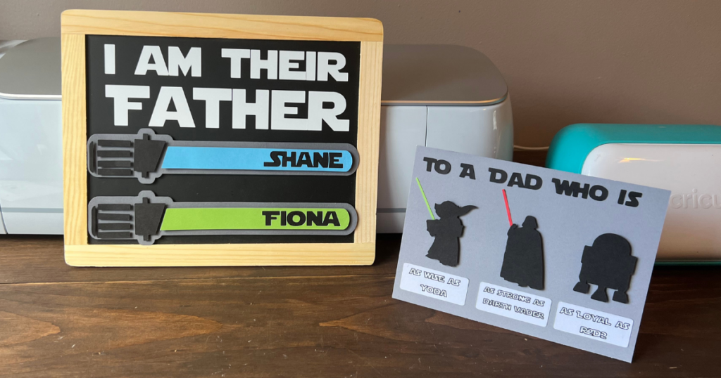 Star Wars Fathers Day Present and Card with Cricut