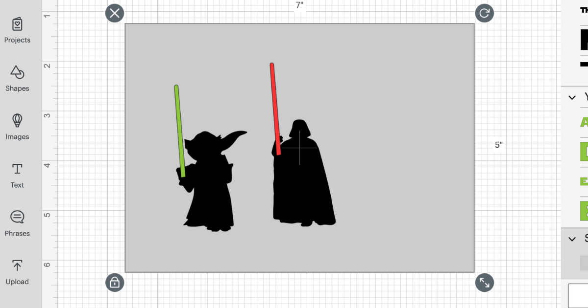 Making a red light saber for Darth Vader on Card