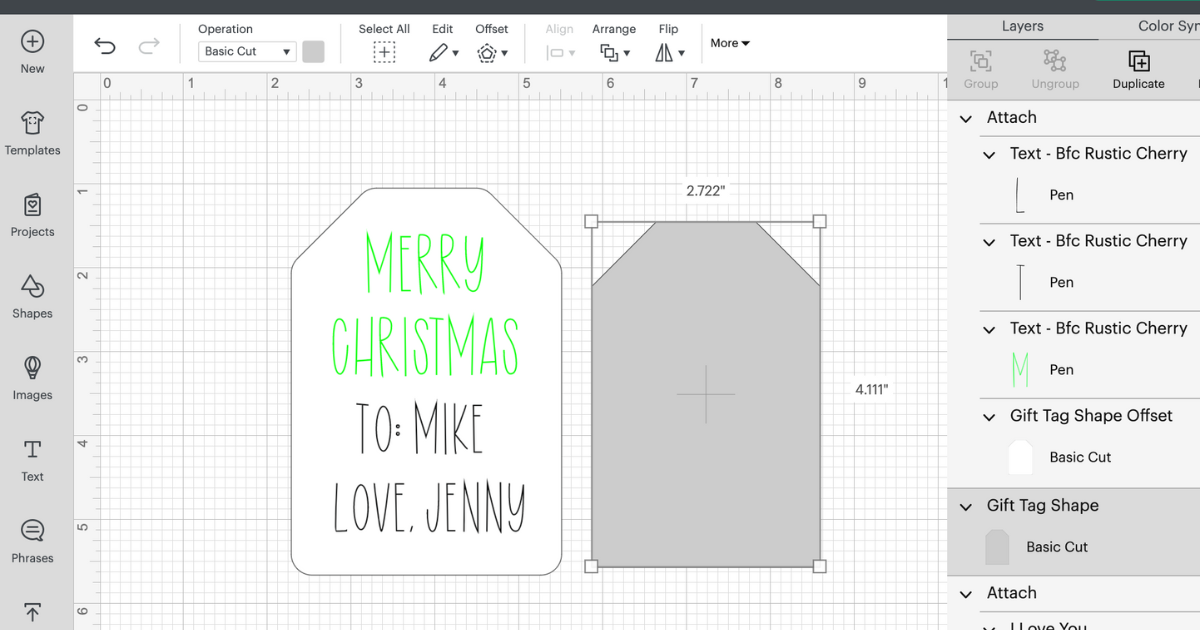 how to make personalized gift tags with Cricut