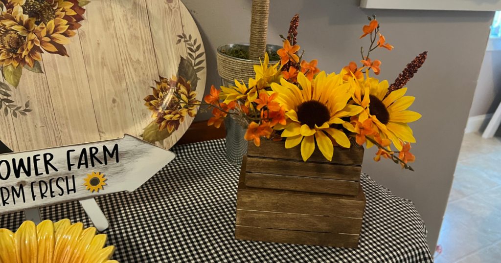 DIY Sunflower Centerpiece Dollar tree