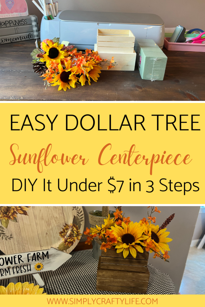 Easy Dollar Tree sunflower centerpiece