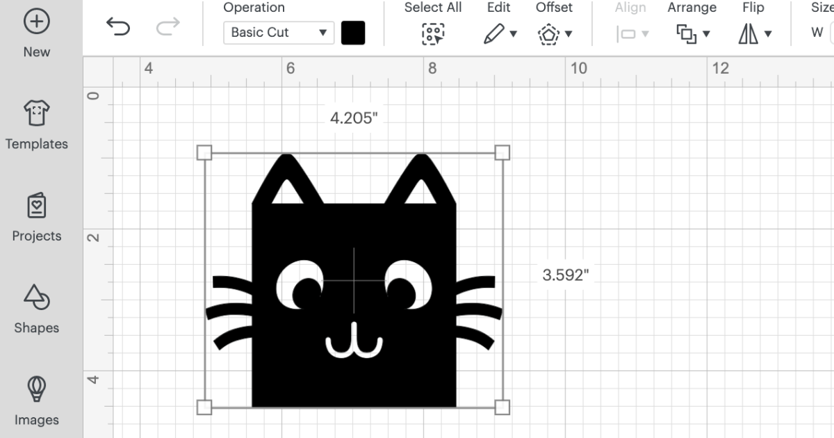 Sizing the cat image for the lollipop holder 