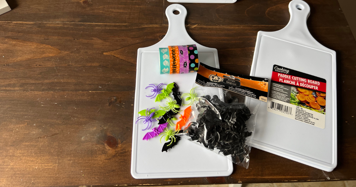 Supplies to make easy Halloween party game