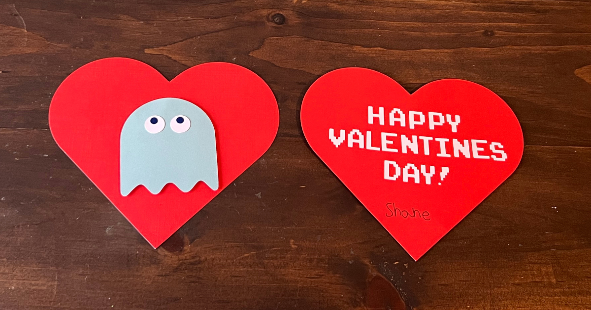 Cricut Classroom Valentine for Kids with Pac Man
