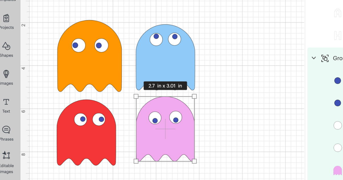Creating the pac man ghost for the classroom valentine